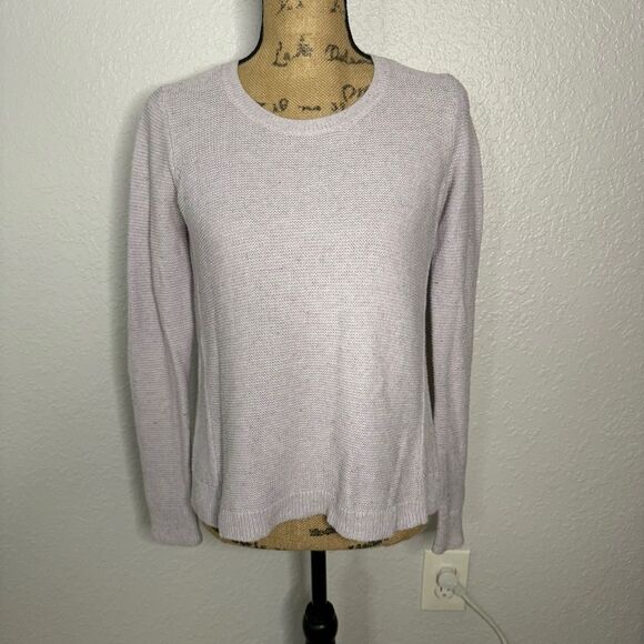 Madewell Riverside Texture Sweater Size XS Purple Cotton Knit Pastel Relaxed Fit - Picture 1 of 12
